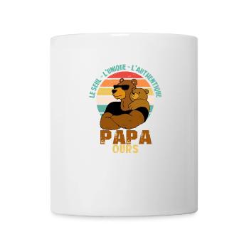 LE SEUL L Unique L AUTHENTIQUE cadeau papa OURS - Mug blanc - blanc - Devant