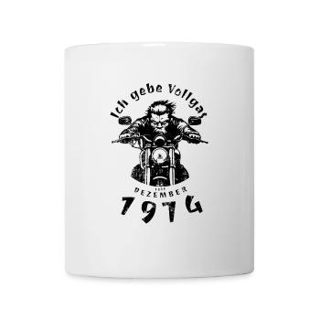 50. Geburtstag Ich gebe Vollgas seit 12/1974 - Tasse - Weiß - Vorne