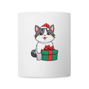 Cute cat celebrating Christmas. - Mug - white - Front