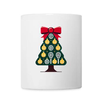 TennisConception d’arbre de Noël sur le thème - Mug blanc - blanc - Devant