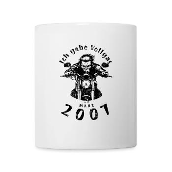 18ème anniversaire Je tourne à plein régime depuis 03/2007 - Mug blanc - blanc - Devant