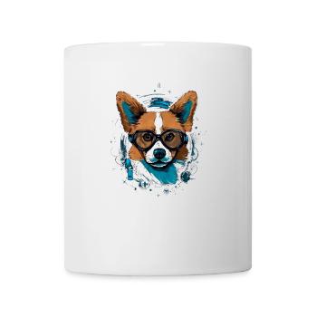 Cyber Corgi mit Brille - Tasse - Weiß - Vorne
