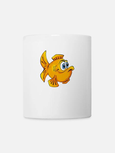 Fisch Goldfisch comic Cartoon - Tasse - Weiß