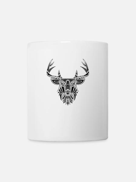 Cerf Bois Maori Style - Mug blanc - blanc