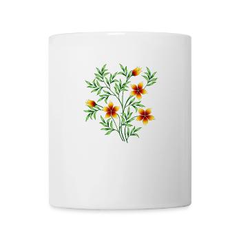 fleurs - Mug blanc - blanc - Devant
