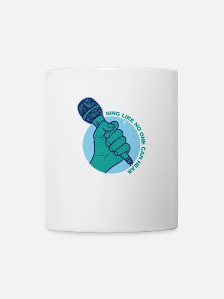 Singen Musik Mikrofon - Tasse - Weiß