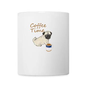 Hund mit Kaffee Kaffeezeit Geschenk - Tasse - Weiß - Vorne