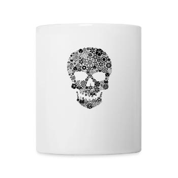 Tête de mort florale - black - Mug blanc - blanc - Devant