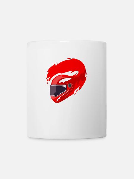 Helmet motorcycle helmet racing motorsport - Mug - white