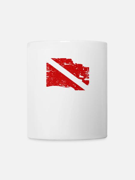 Drapeau de plongée Vintage - Mug blanc - blanc