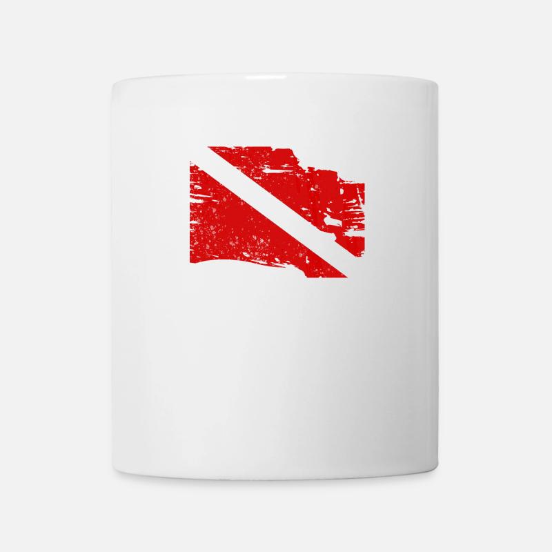 Drapeau de plongée Vintage - Mug blanc - blanc