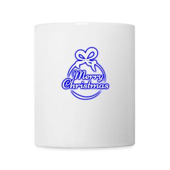 Merry Christmas Neon Blau Weihnachten - Tasse - Weiß - Vorne