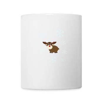 Rentier im Schnee Elche Schneeflocke Weihnachten - Tasse - Weiß - Vorne