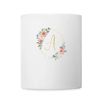 Monogramme A Floral personnalisable - Mug blanc - blanc - Devant