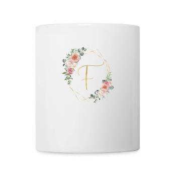 Monogramme F Floral personnalisable - Mug blanc - blanc - Devant