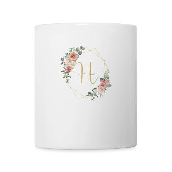 Personalisierbar Monogramm H Floral - Tasse - Weiß - Vorne
