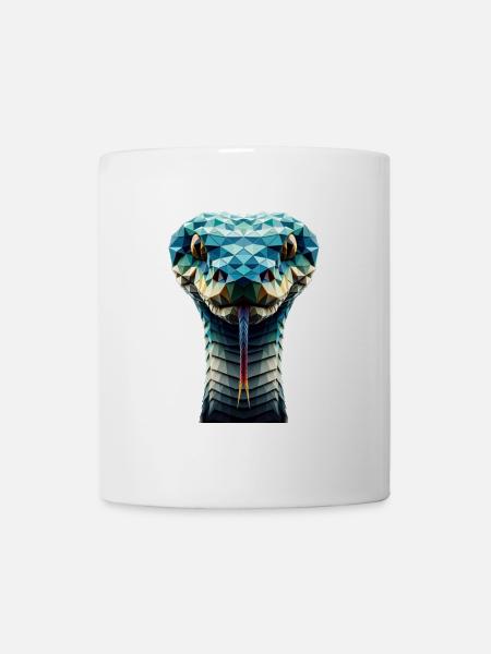Schlange im Polygon-Stil - Tasse - Weiß