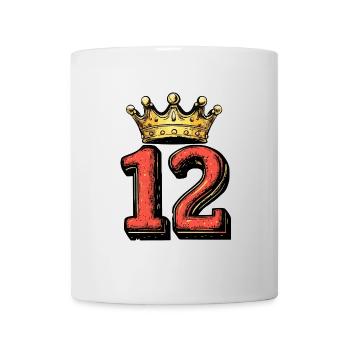 12 Zahl Krone - Tasse - Weiß - Vorne