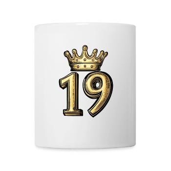 19 Zahl Krone - Tasse - Weiß - Vorne