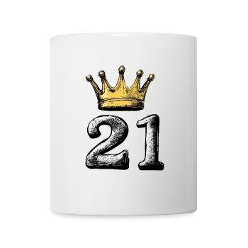 21 Nombre Couronne - Mug blanc - blanc - Devant
