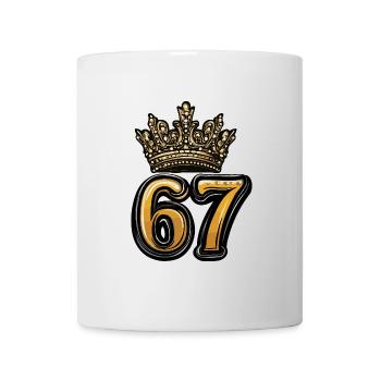67 Zahl Krone - Tasse - Weiß - Vorne