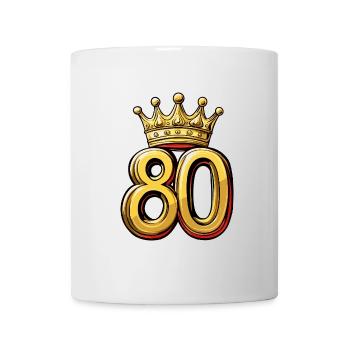 80 Zahl Krone - Tasse - Weiß - Vorne