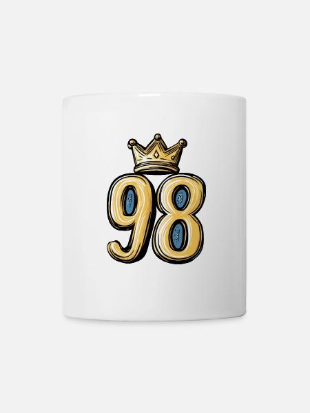 98 Zahl Krone - Tasse - Weiß