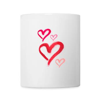 spray paint,spray,hearts,graffiti,red,pink - Mug - white - Front