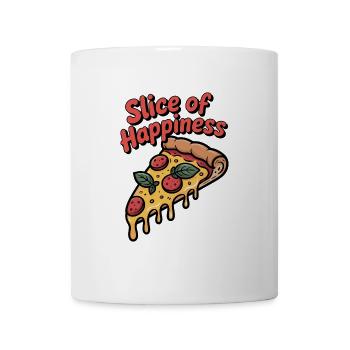 Tranche de bonheur - Pizza - Mug blanc - blanc - Devant