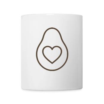Avocado Love – Minimalistisches Herz-Design - Tasse - Weiß - Vorne