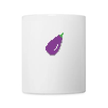 Aubergine Pixel Art - Tasse - Weiß - Vorne