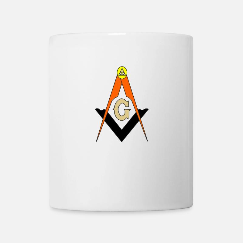 Freimaurer-Kompass - Tasse - Weiß