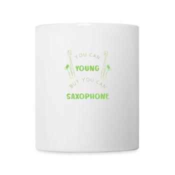 Cadeau Saxo Instrument de Jazz Saxophone Drôle - Mug blanc - blanc - Devant