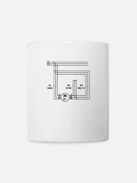 Elektro Elektronik Motor Stern Dreieck Schaltung - Tasse - Weiß