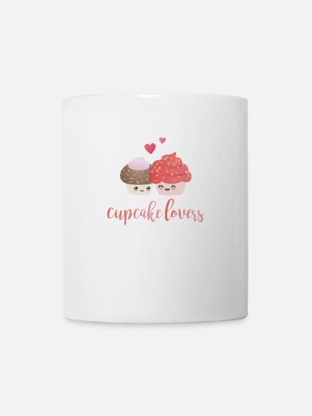 amoureux des cupcakes amoureux - Mug blanc - blanc