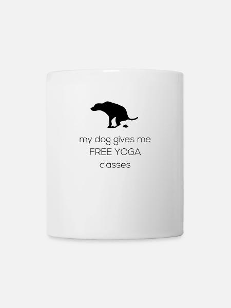 Dog gives free yoga classes - Mug - white