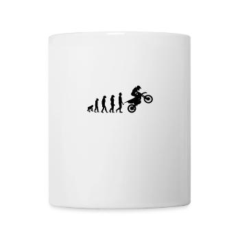 Evolution vom Affen zum Motocross Fahrer - Tasse - Weiß - Vorne