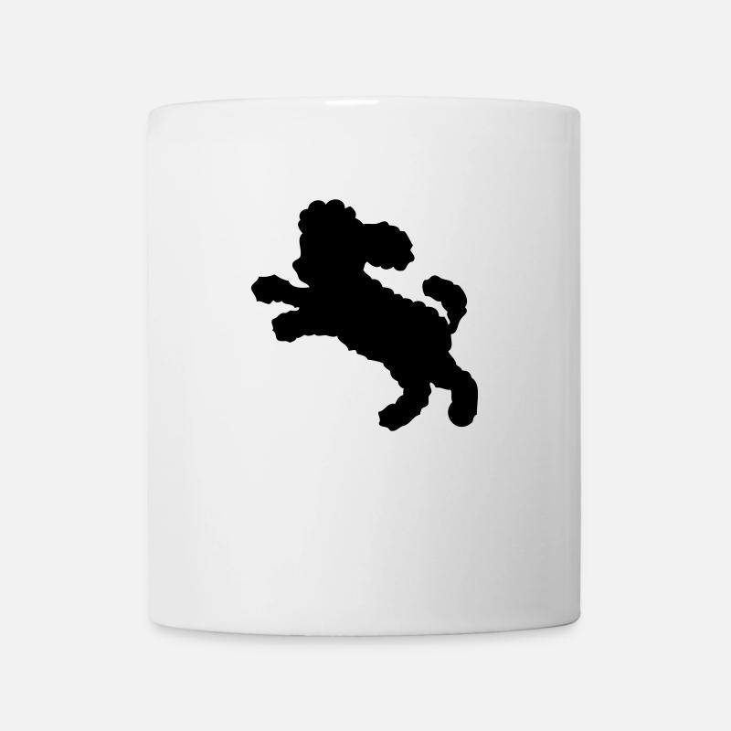 Black Poodle Shadow Shadow - Mug - white