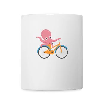 OCTOPUS SUR BIKE FUNNY T-SHIRT KIDS MEN - Mug blanc - blanc - Devant