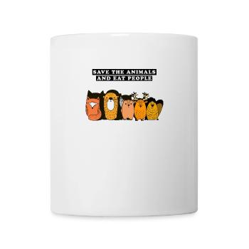 Save the animals and eat people Poison - Mug - white - Front