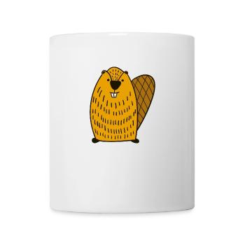 Beaver funny Illustration Gift Men Women - Tasse - Weiß - Vorne