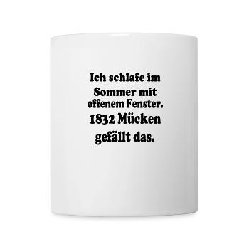 Ich schlafe im Sommer mit offenem Fenster. - Tasse - Weiß - Vorne