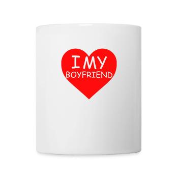 J'aime mon petit ami J'aime des cadeaux de coeur - Mug blanc - blanc - Devant