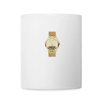 montre montre-bracelet en or - Mug blanc - blanc - Devant