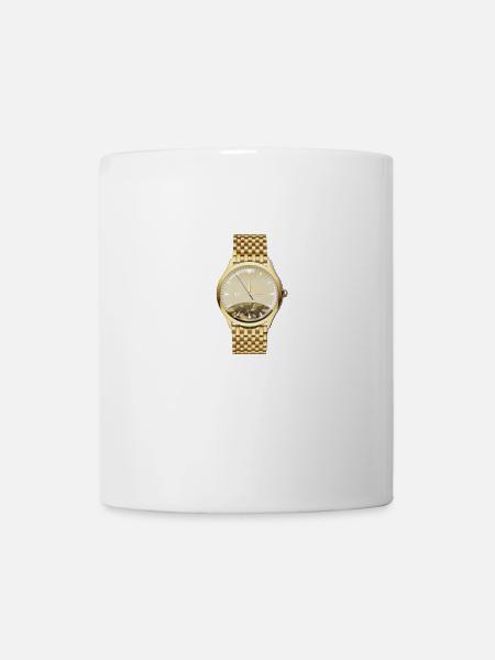 watch golden wristwatch - Mug - white