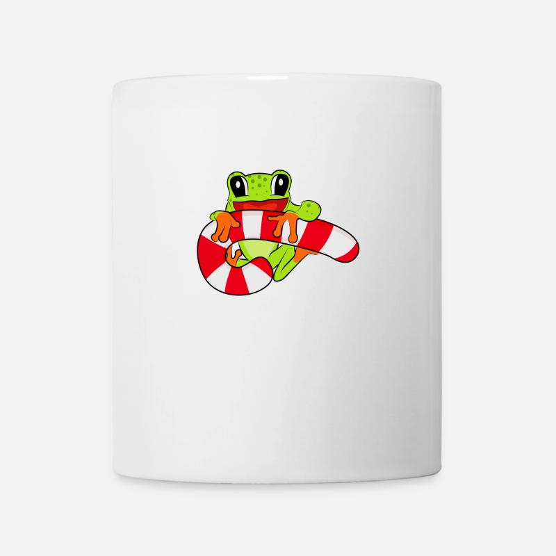 Frog Eating Candy - Frosch mit Süßigkeiten - Tasse - Weiß