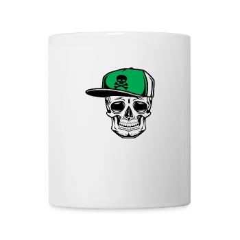 Old School Skull Baseball Cap - Mug - white - Front