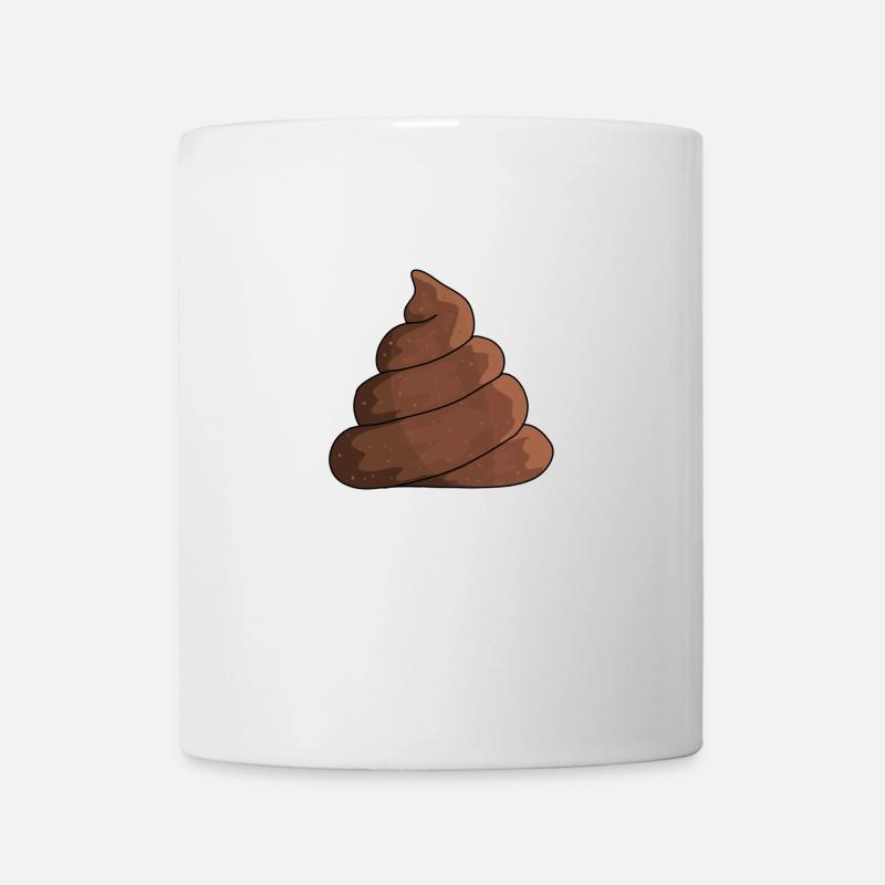 Brown feces pile - Mug - white