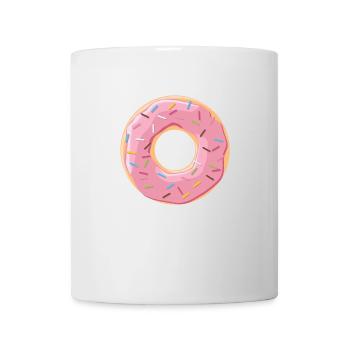 Beignet rose - Mug blanc - blanc - Devant