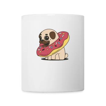 Un gros carlin sucré dans un beignet - Mug blanc - blanc - Devant